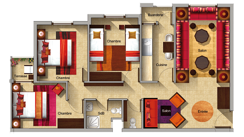 plan appartement marocain